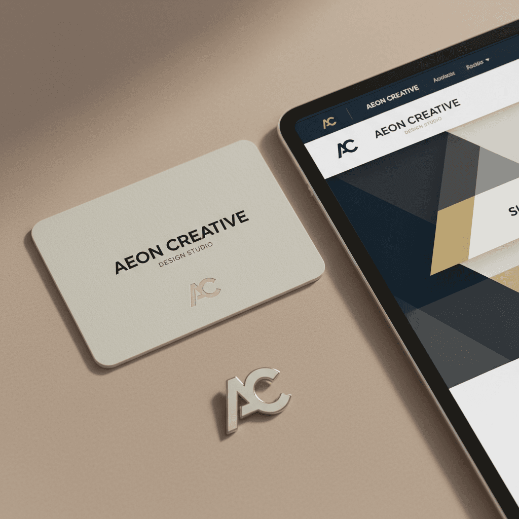 Professional brand identity and website design elements