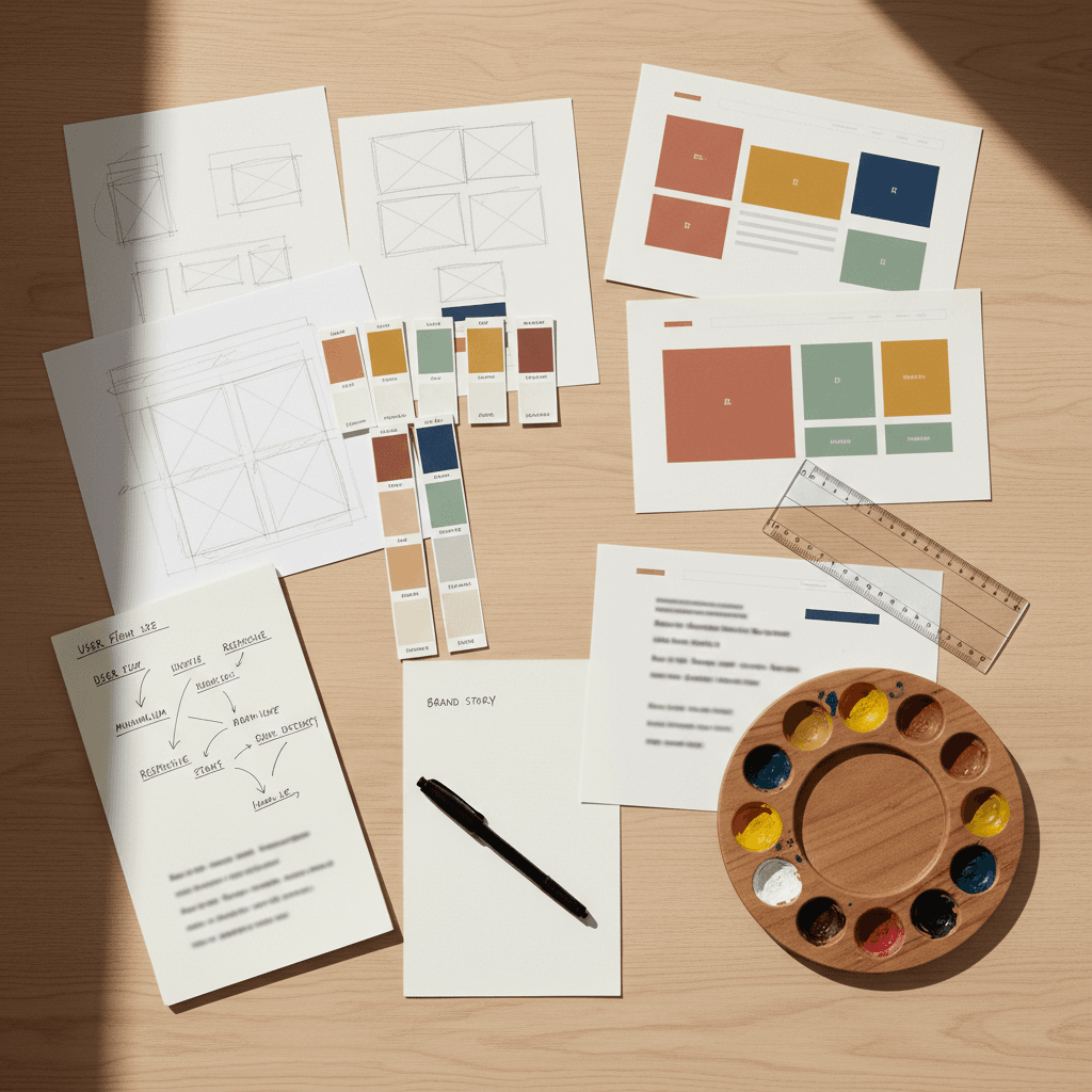 Design strategy and branding elements for custom website